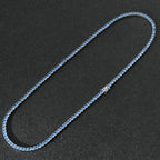 4mm Ice Rare Blue Moissanite Tennis Chain