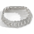 20mm Moissanite Diamond Prong Cuban Bracelet
