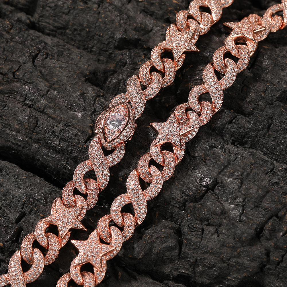 10mm/16mm "Two-tone Star" and "Demon Eye" Cuban Chain