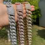 25mm Hip-Hop Moissanite Bubble Cuban Link Necklace