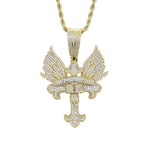 Hip Hop Iced Out Skull Cross Pendant