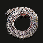 Hip Hop Trend Colored Zircon Tennis Chain