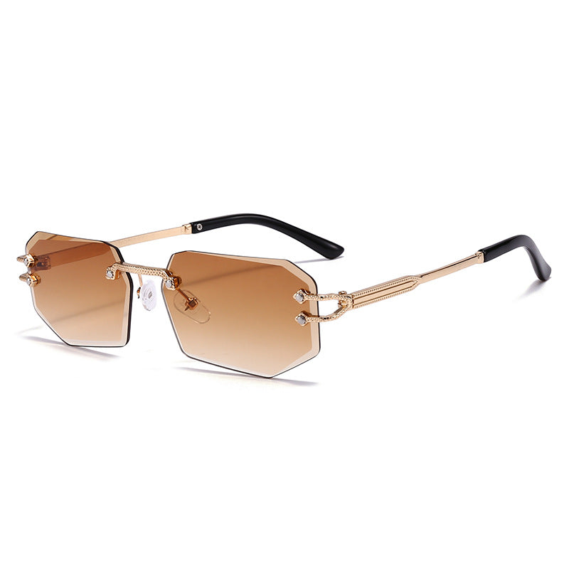 Polygonal Cut Frameless Sunglasses