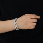 20mm Moissanite Diamond Prong Cuban Bracelet