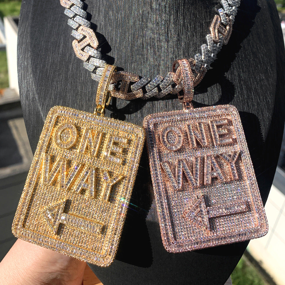 Iced Out “One Way” Pendant