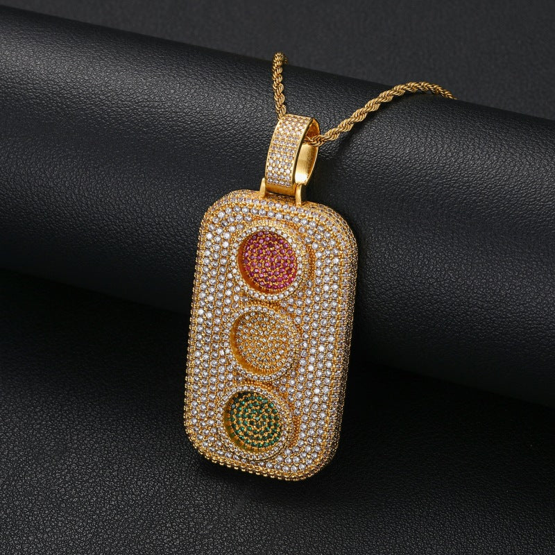 Moissanite Creative Color Traffic Light Pendant
