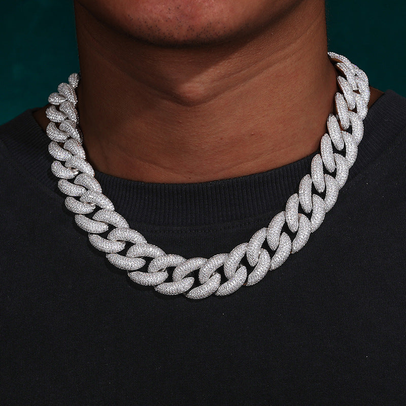 20mm Moissanite Pave 5-row Diamond Cuban Chain