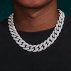 20mm Moissanite Pave 5-row Diamond Cuban Chain