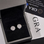 Moissanite Hip Hop Flower Round Earrings