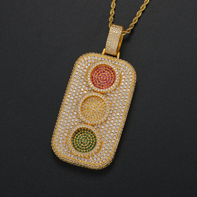 Moissanite Creative Color Traffic Light Pendant