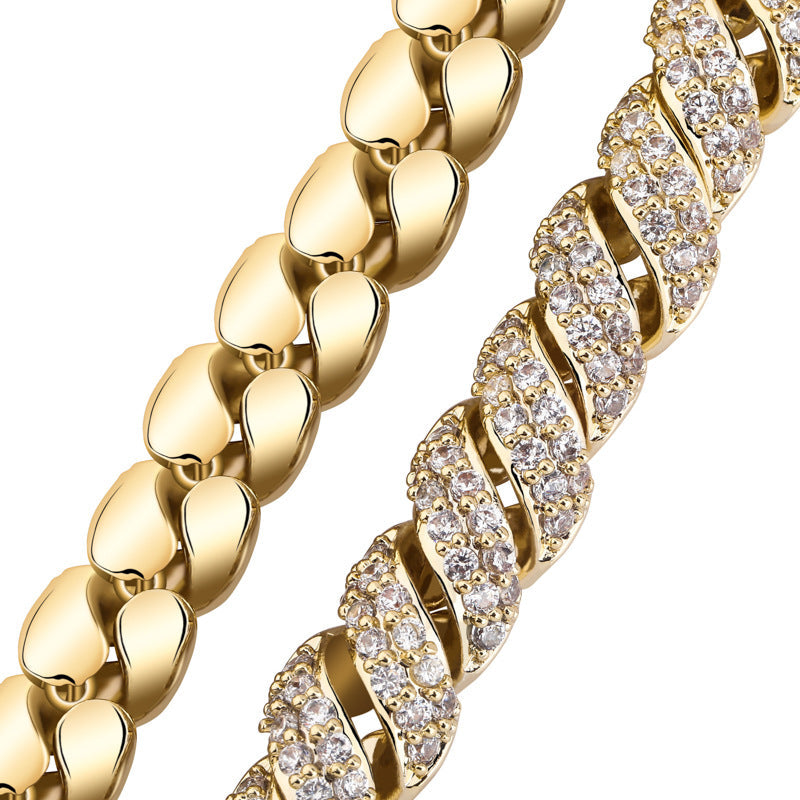 14mm Moissanite Twisted Cuban Chain