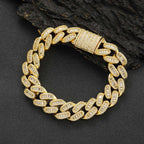 15mm T Square Ice Out Diamond Cuban Bracelet