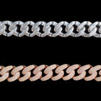 Moissanite Crescent Cuban Link Bracelet