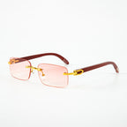 Fashion Frameless Wooden Temple Sunglasses