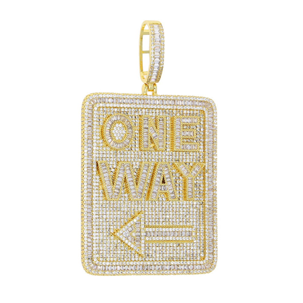 Iced Out “One Way” Pendant