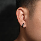 S925 Moissanite Hip Hop Black Cross Earrings