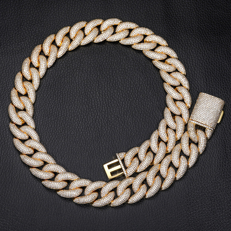 20mm Moissanite Pave 5-row Diamond Cuban Chain