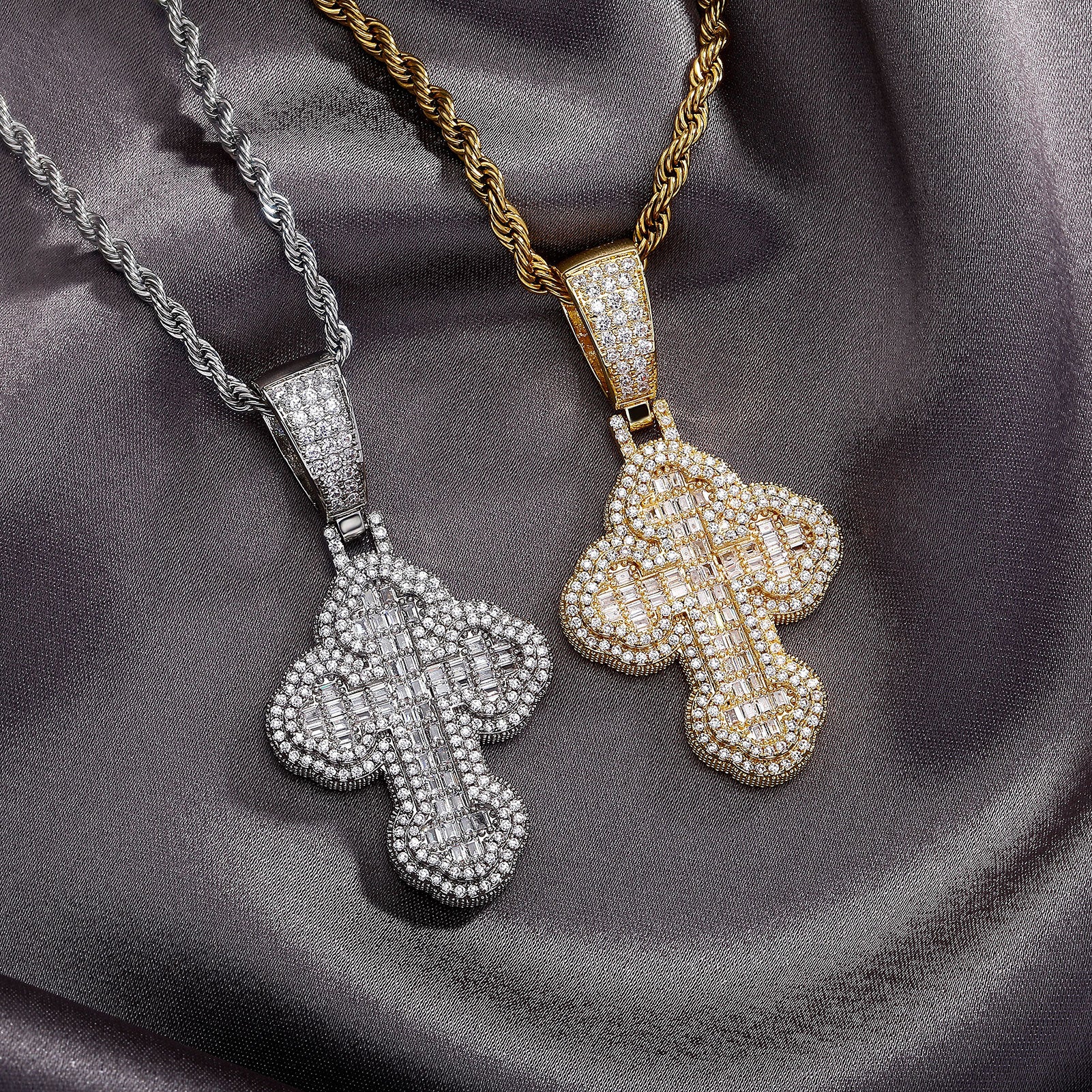Iced Out Cross Pendant for Men Hip Hop Jewelry