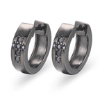 S925 Moissanite Hip Hop Black Cross Earrings