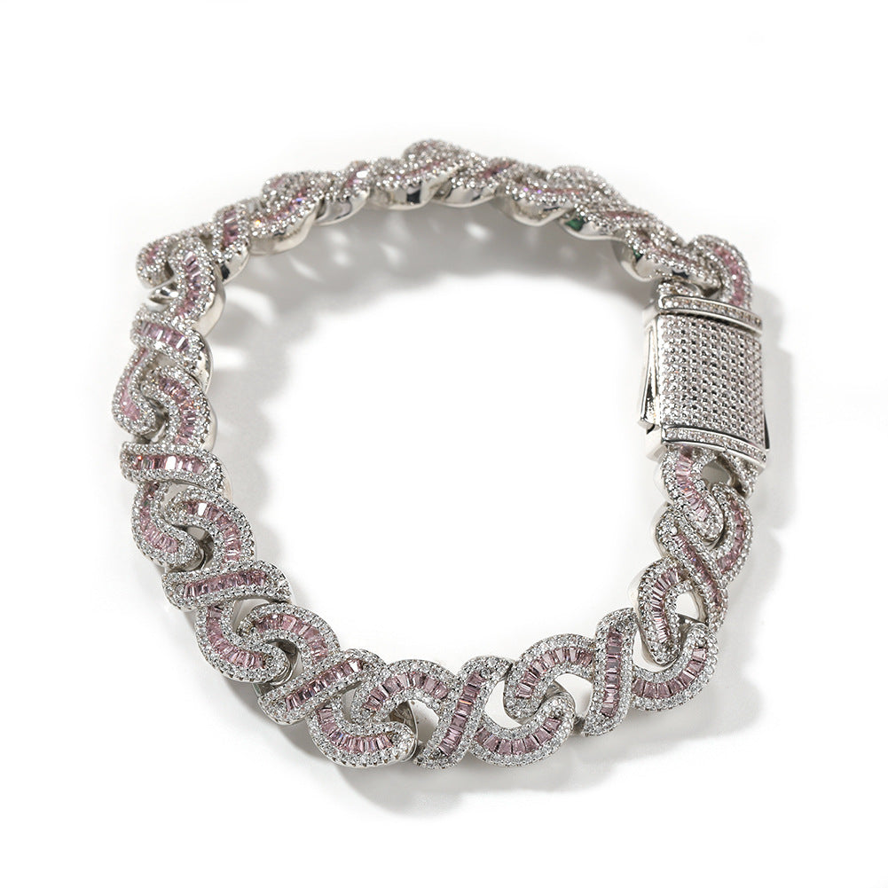 12mm Infinity Around Cuban Bracelet