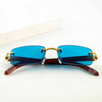 Fashion Frameless Wooden Temple Sunglasses