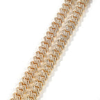 12mm Prong Baguette Cuban Chain - 18K Gold Plated