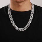 16mm Moissanite Square Round Diamond Baguette Cuban Chain