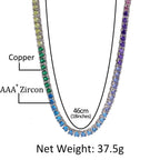Hip Hop Trend Colored Zircon Tennis Chain