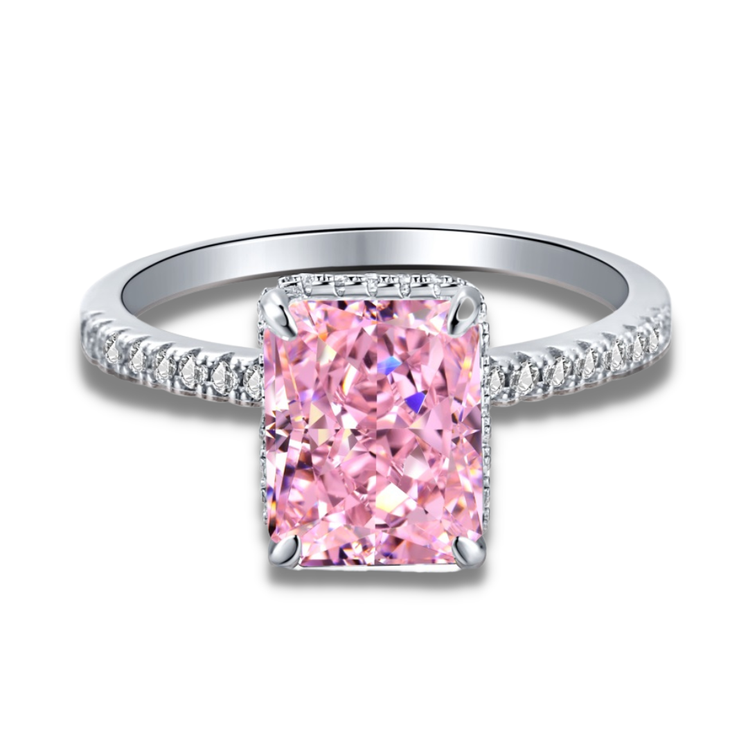 S925 Advanced Ice Flower Cut Colorful Gem Ring