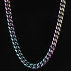 10mm Rainbow Miami Cuban Link Chain For Men's