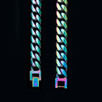 10mm Rainbow Miami Cuban Link Chain For Men's