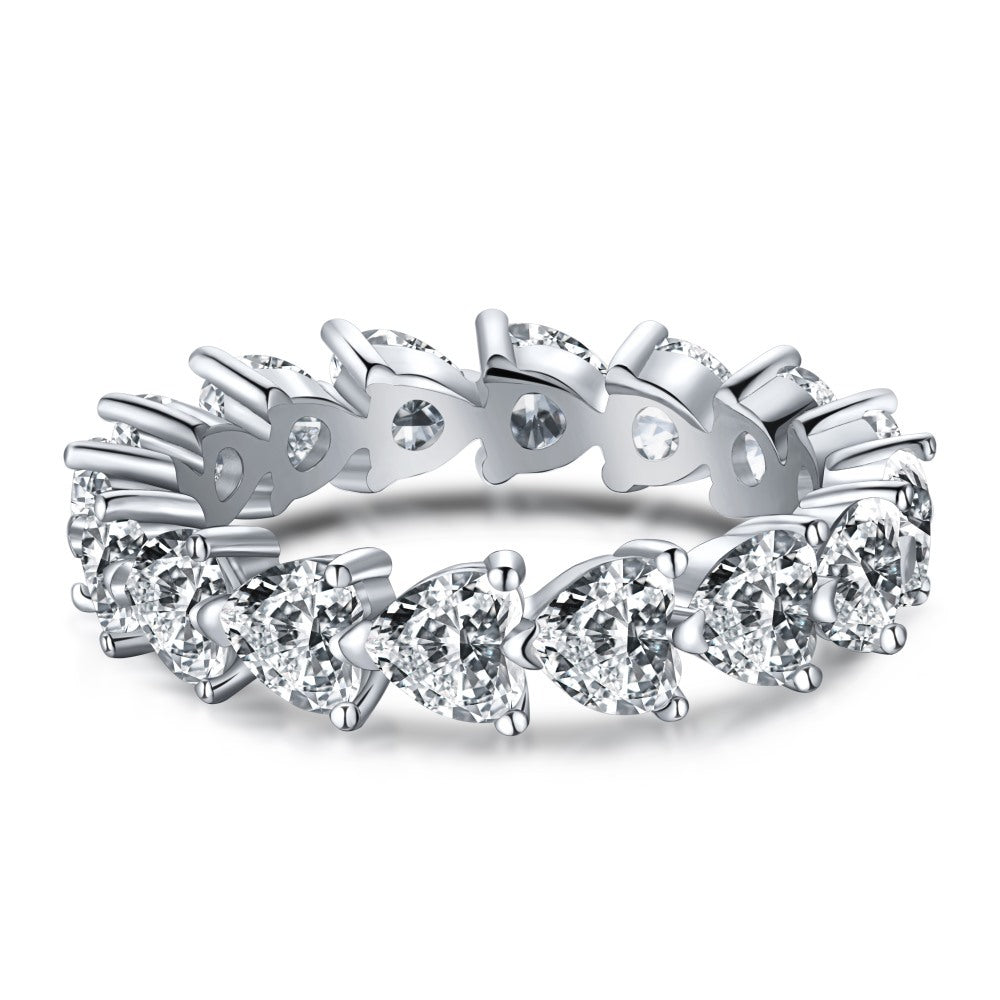 S925 Heart Color Matching Ring