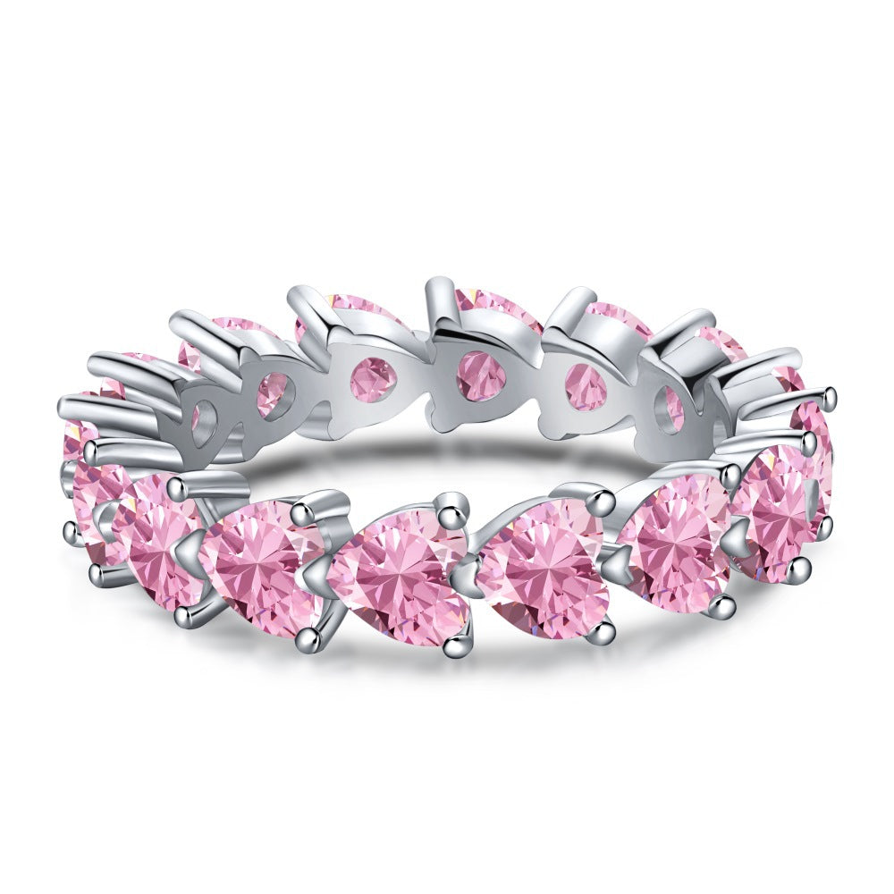 S925 Heart Color Matching Ring