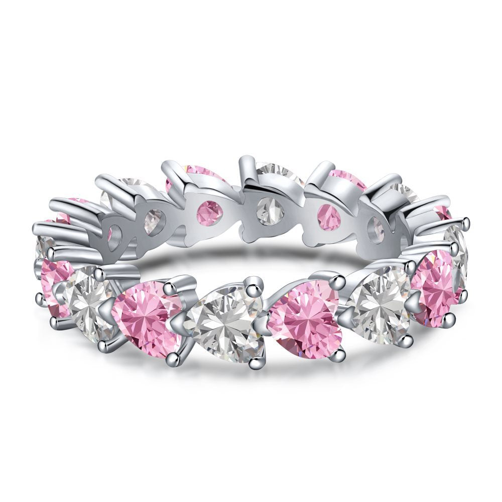 S925 Heart Color Matching Ring