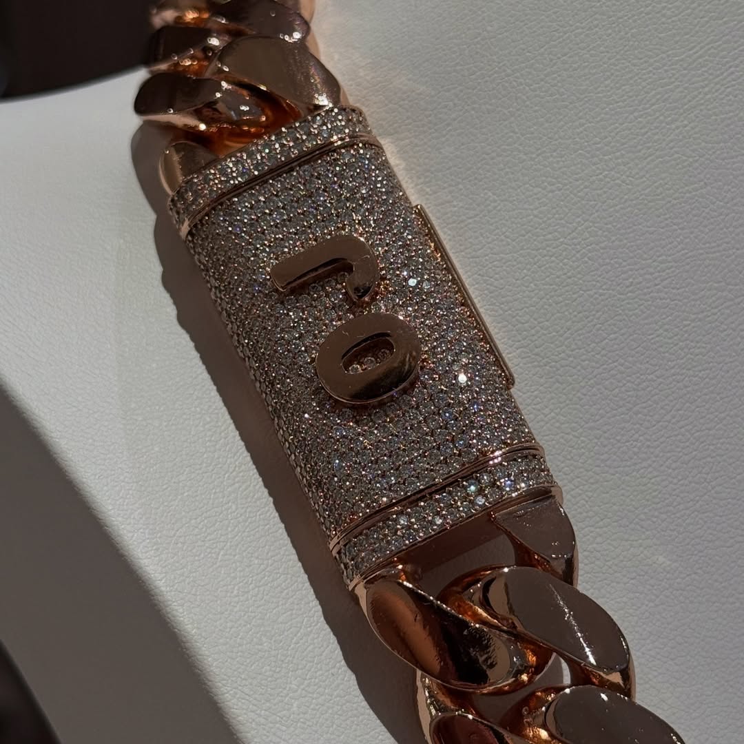 20mm Moissanite Custom Letter Buckle Cuban Chain