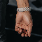 20mm Moissanite Diamond Prong Cuban Bracelet