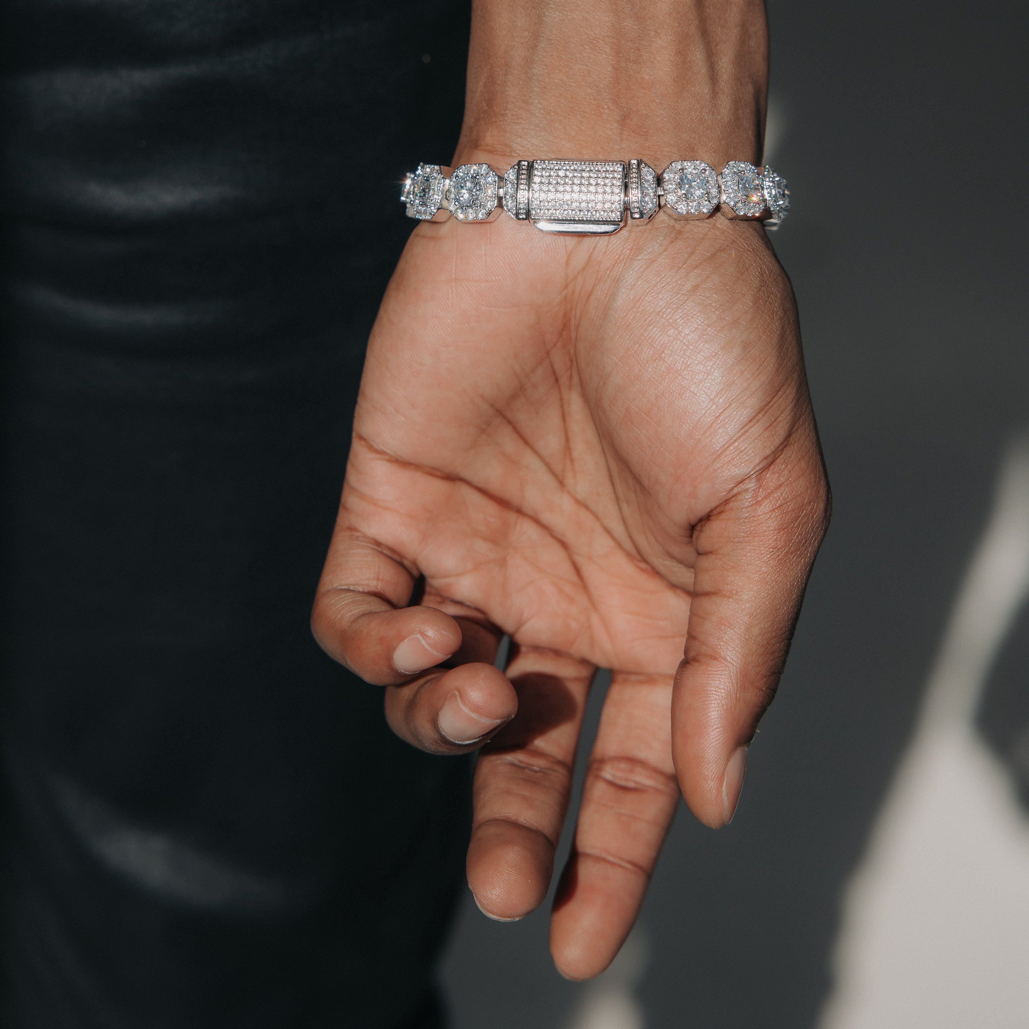 Clustered Tennis Moissanite Bracelet For Men