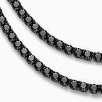 4mm/5mm  Black Moissanite Stones Tennis Chain in Black Gold