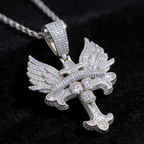 Hip Hop Iced Out Skull Cross Pendant