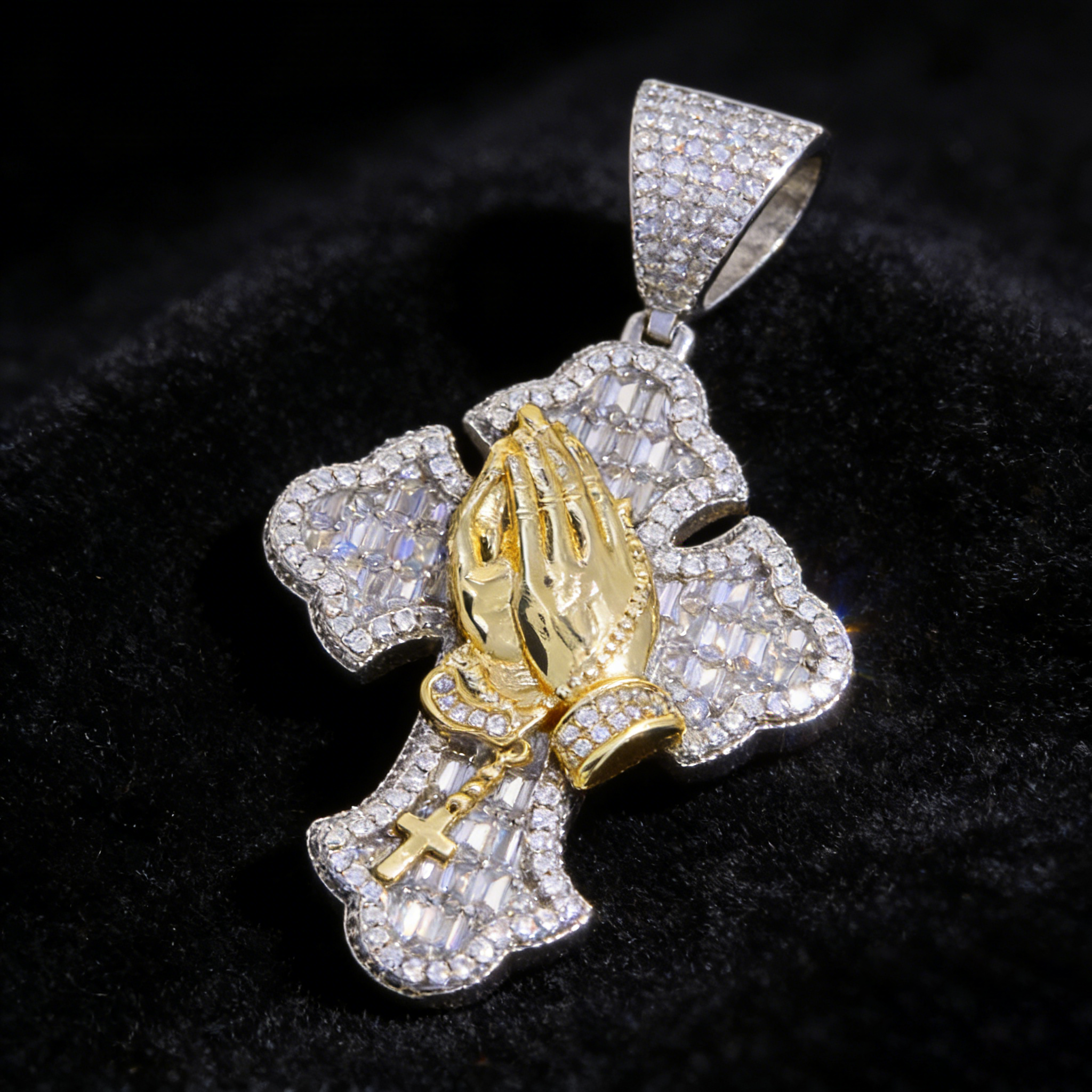 Gold Prayer Hands Pendant