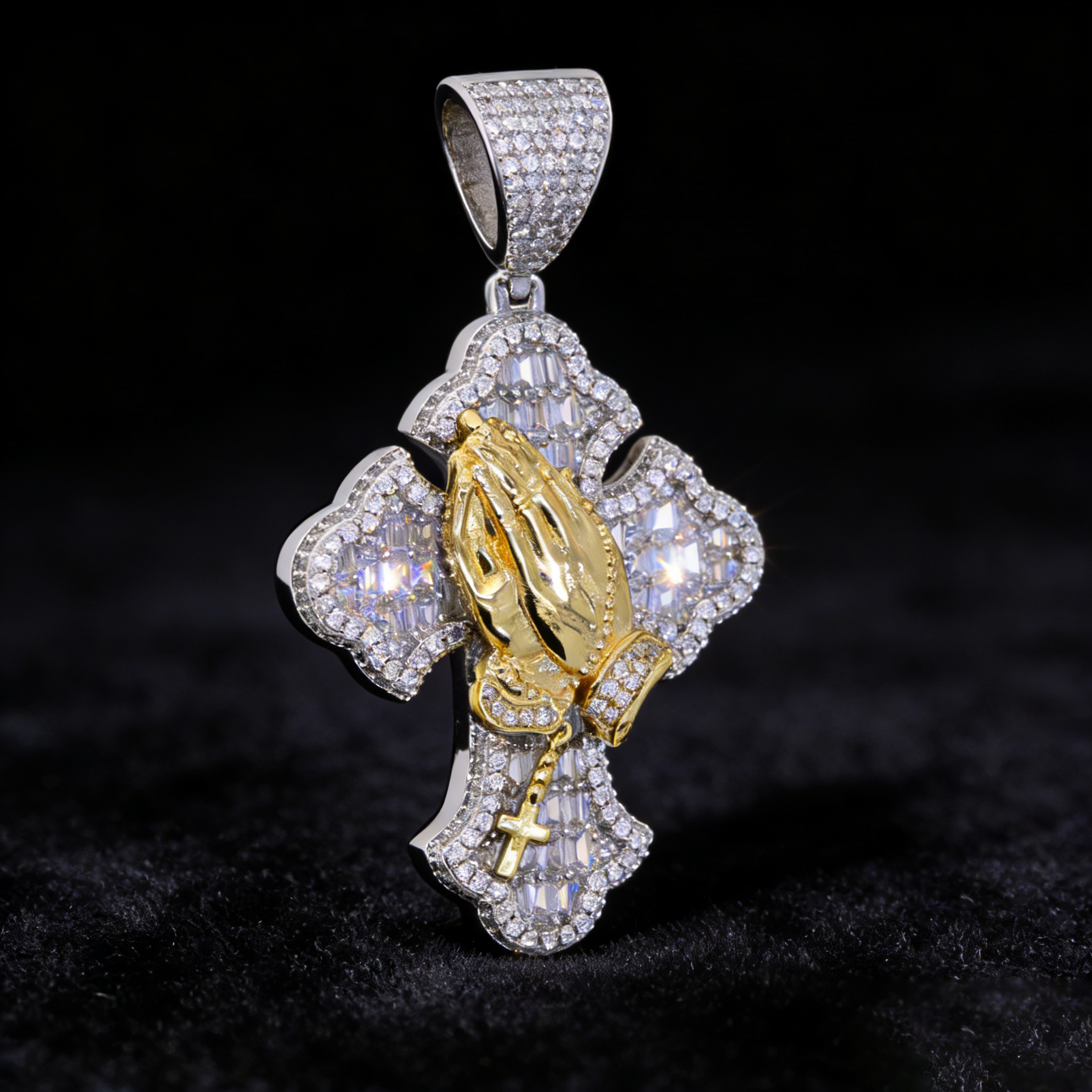 Gold Prayer Hands Pendant