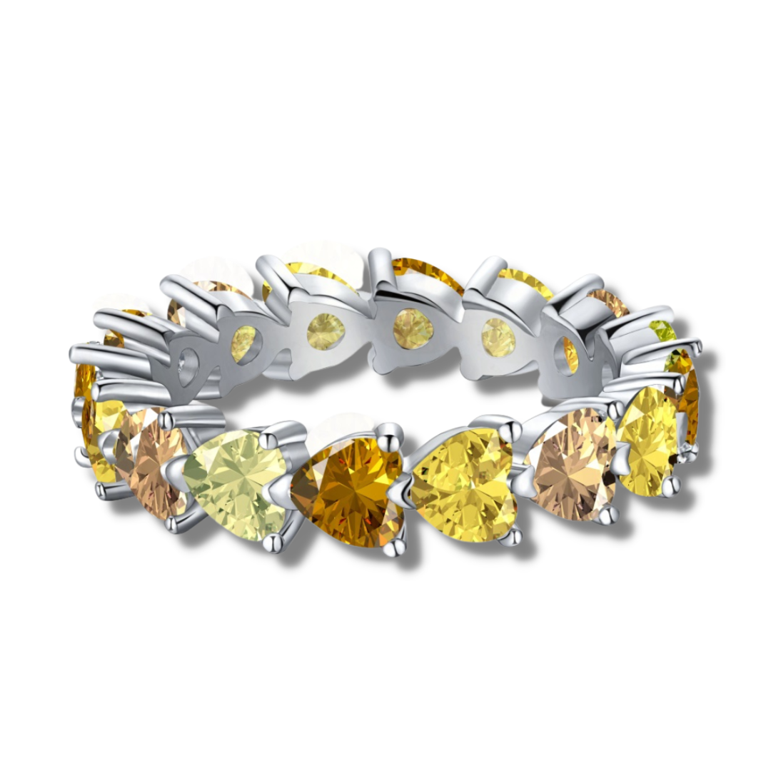 S925 Heart Color Matching Ring