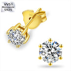 0.6/0.8/1.0 Carats *2 Round Excellent VVS1 Moissanite Earrings