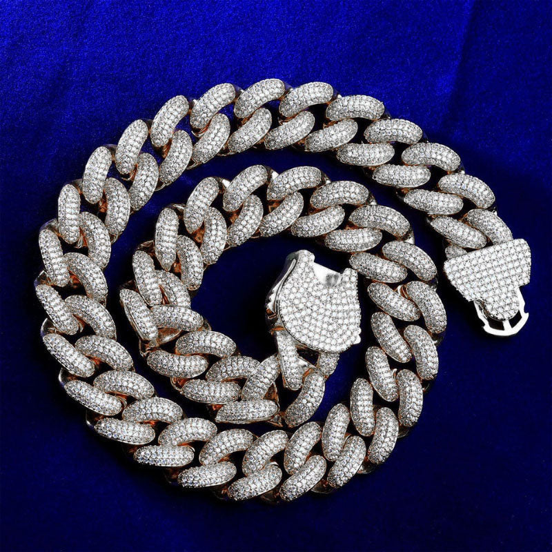 Moissanite Unique Design Buckle Bubble Cuban Chain
