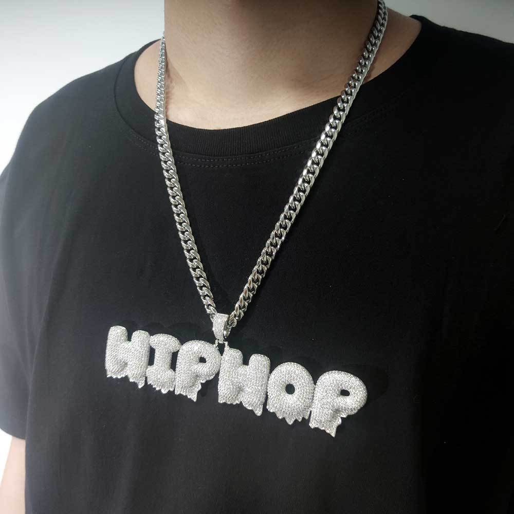 Custom | Ice Out Lava Bubble Alphabet Pendant