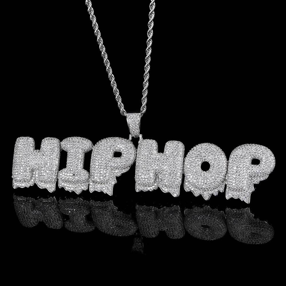 Custom | Ice Out Lava Bubble Alphabet Pendant