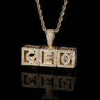 Custom Baby Block Hollow Letters Moissanite Pendant