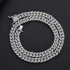 8mm Moissanite Cuban Link Chain in White Gold