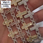 8mm Moissanite Cross Cuban Bracelet
