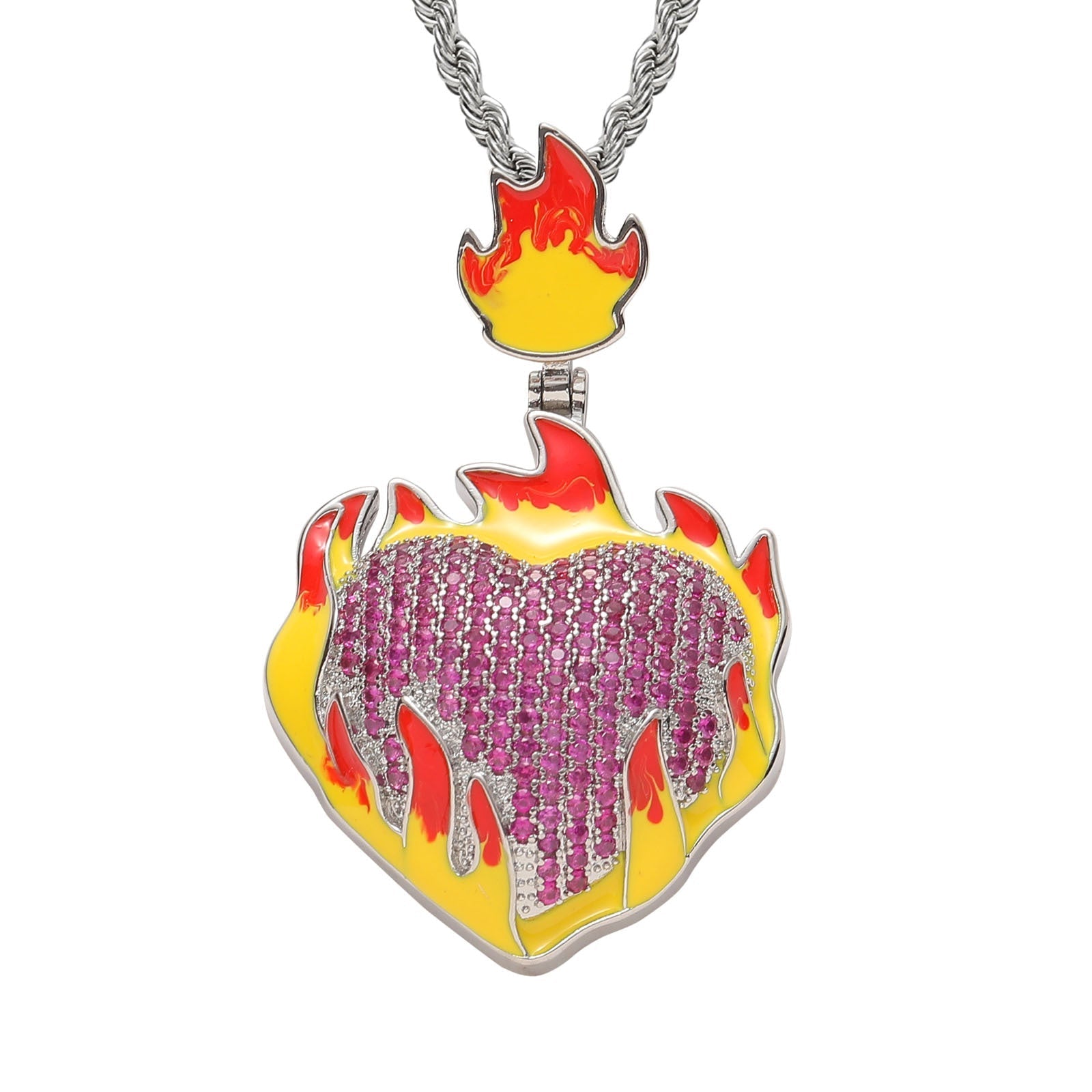 Glow in Dark Frozen Heart Moissanite Pendant